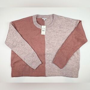 NWT Splendid Colorblock Sweater Neutral Comfy Cozy Oversized Women's Large